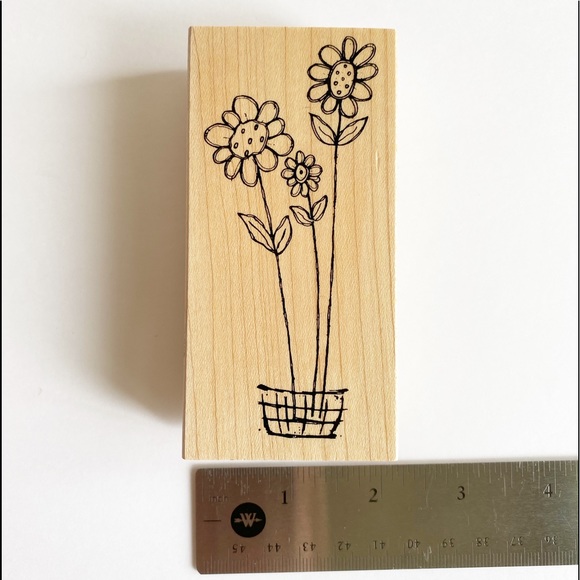 Great Impressions Flower Wood Rubber Stamp - Picture 4 of 6